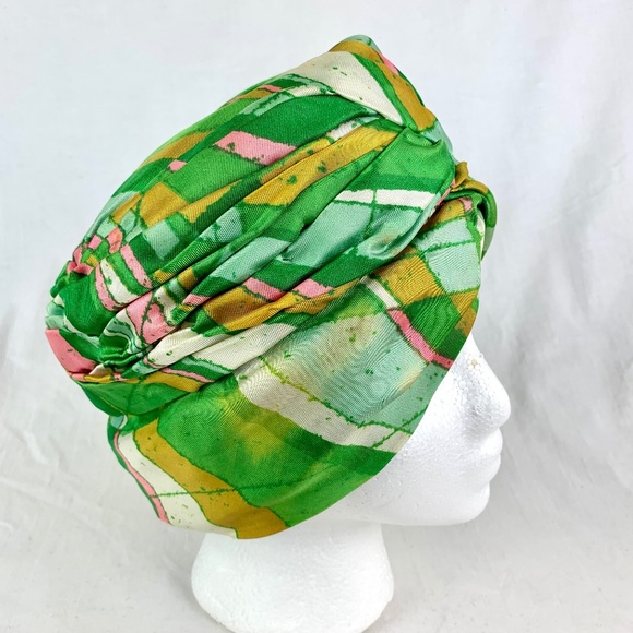 1960s De Mura AMC Turban M 21.5in Union Made Pink Green Psychedelic Excellent main image 14